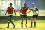 13 July 2019; Tyreik Wright and Jack James, right, during a Republic of Ireland training session prior to the start of the 2019 UEFA European U19 Championships at the FFA Technical Centre in Yerevan, Armenia. Photo by Stephen McCarthy/Sportsfile