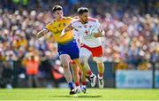 13 July 2019; Mattie Donnelly of Tyrone in action against Conor Daly of Roscommon during the GAA Football All-Ireland Senior Championship Quarter-Final Group 2 Phase 1 match between Roscommon and Tyrone at Dr Hyde Park in Roscommon. Photo by Brendan Moran/Sportsfile