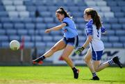 13 July 2019; Siobhán Woods of Dublin in action against Emma Murray of Waterford during the TG4 All-Ireland Ladies Football Senior Championship Group 2 Round 1 match between Dublin and Waterford at O'Moore Park in Portlaoise, Laois. Photo by Piaras Ó Mídheach/Sportsfile