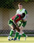 13 July 2019; Festy Ebosele, left, and Kameron Ledwidge during a Republic of Ireland training session prior to the start of the 2019 UEFA European U19 Championships at the FFA Technical Centre in Yerevan, Armenia. Photo by Stephen McCarthy/Sportsfile