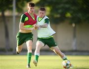 13 July 2019; Kameron Ledwidge, right, and Conor Grant during a Republic of Ireland training session prior to the start of the 2019 UEFA European U19 Championships at the FFA Technical Centre in Yerevan, Armenia. Photo by Stephen McCarthy/Sportsfile