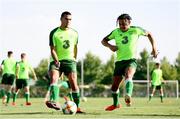 13 July 2019; Ali Reghba and Tyreik Wright, right, during a Republic of Ireland training session prior to the start of the 2019 UEFA European U19 Championships at the FFA Technical Centre in Yerevan, Armenia. Photo by Stephen McCarthy/Sportsfile