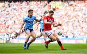 13 July 2019; Luke Connolly of Cork in action against David Byrne of Dublin during the GAA Football All-Ireland Senior Championship Quarter-Final Group 2 Phase 1 match between Dublin and Cork at Croke Park in Dublin. Photo by Eóin Noonan/Sportsfile