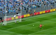 13 July 2019; Luke Connolly of Cork scores his side's first goal from a penalty during the GAA Football All-Ireland Senior Championship Quarter-Final Group 2 Phase 1 match between Dublin and Cork at Croke Park in Dublin. Photo by Daire Brennan/Sportsfile