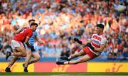 13 July 2019; Mark White of Cork saves a shot on goal by John Small of Dublin during the GAA Football All-Ireland Senior Championship Quarter-Final Group 2 Phase 1 match between Dublin and Cork at Croke Park in Dublin. Photo by Eóin Noonan/Sportsfile