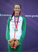 13 July 2019; Ireland's Eilish Flanagan after winning silver in the women’s 3,000m steeplechase during day three of the European U23 Athletics Championships at the Gunder Hägg Stadium in Gävle, Sweden. Photo by Giancarlo Colombo/Sportsfile