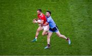 13 July 2019; Kevin O’Driscoll of Cork in action against Michael Darragh Macauley of Dublin during the GAA Football All-Ireland Senior Championship Quarter-Final Group 2 Phase 1 match between Dublin and Cork at Croke Park in Dublin. Photo by Daire Brennan/Sportsfile