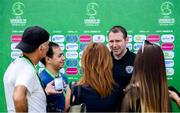 14 July 2019; Republic of Ireland head coach Tom Mohan during a press conference at the Republican Stadium ahead of his side's opening game of the 2019 UEFA European U19 Championship Finals in Yerevan, Armenia. Photo by Stephen McCarthy/Sportsfile