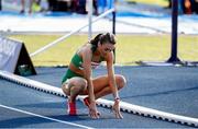 13 July 2019; Ireland's Sharlene Mawdsley prior to competing in the final of the women’s 400m event during day three of the European U23 Athletics Championships at the Gunder Hägg Stadium in Gävle, Sweden. Photo by Giancarlo Colombo/Sportsfile