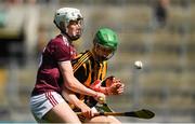 14 July 2019; Peter McDonald of Kilkenny in action against Greg Thomas of Galway during the Electric Ireland GAA Hurling All-Ireland Minor Championship quarter-final match between Kilkenny and Galway at Croke Park in Dublin. Photo by Ramsey Cardy/Sportsfile