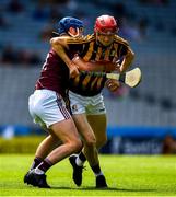 14 July 2019; Colman O'Sullivan of Kilkenny  in action against Éanna Davoren of Galway  during the Electric Ireland GAA Hurling All-Ireland Minor Championship quarter-final match between Kilkenny and Galway at Croke Park in Dublin. Photo by Ray McManus/Sportsfile