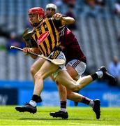 14 July 2019; Colman O'Sullivan of Kilkenny in action against Ian McGlynn of Galway during the Electric Ireland GAA Hurling All-Ireland Minor Championship quarter-final match between Kilkenny and Galway at Croke Park in Dublin. Photo by Ray McManus/Sportsfile