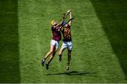 14 July 2019; Tiernan Killeen of Galway in action against James Aylward of Kilkenny during the Electric Ireland GAA Hurling All-Ireland Minor Championship quarter-final match between Kilkenny and Galway at Croke Park in Dublin. Photo by Ramsey Cardy/Sportsfile
