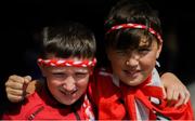 14 July 2019; Cork supporters Daniel Cotter, left, and Gus O'Callaghan, from Inniscarra, ahead of the GAA Hurling All-Ireland Senior Championship quarter-final match between Kilkenny and Cork at Croke Park in Dublin. Photo by Ramsey Cardy/Sportsfile