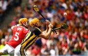 14 July 2019; Colin Fennelly of Kilkenny, under pressure from Niall O'Leary of Cork scores a goal, in the 9th minute, during the GAA Hurling All-Ireland Senior Championship quarter-final match between Kilkenny and Cork at Croke Park in Dublin. Photo by Ray McManus/Sportsfile
