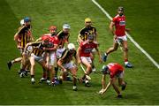 14 July 2019; Mark Coleman of Cork comes away with possession from the throw-in during the GAA Hurling All-Ireland Senior Championship quarter-final match between Kilkenny and Cork at Croke Park in Dublin. Photo by Ramsey Cardy/Sportsfile