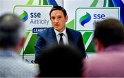 14 July 2019; FAI General Manager for Football Services and Partnerships Noel Mooney speaking at a press conference during Day 2 of the National League Strategic Planning weekend at at FAI Headquarters in Abbotstown, Dublin. Photo by Sam Barnes/Sportsfile