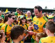 14 July 2019; Michael Murphy of Donegal signs autographs after the GAA Football All-Ireland Senior Championship Quarter-Final Group 1 Phase 1 match between Donegal and Meath at MacCumhaill Park in Ballybofey, Donegal. Photo by Daire Brennan/Sportsfile