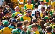 14 July 2019; Michael Murphy of Donegal signs autographs after the GAA Football All-Ireland Senior Championship Quarter-Final Group 1 Phase 1 match between Donegal and Meath at MacCumhaill Park in Ballybofey, Donegal. Photo by Daire Brennan/Sportsfile