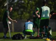 14 July 2019; Republic of Ireland head coach Tom Mohan speaks to his players during a training session ahead of their opening game of the 2019 UEFA European U19 Championships at the FFA Technical Centre in Yerevan, Armenia. Photo by Stephen McCarthy/Sportsfile