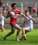 14 July 2019; Conleth McShane of Derry in action against James Garrity of Tyrone during the EirGrid Ulster GAA Football U20 Championship Final match between Derry and Tyrone at Athletic Grounds in Armagh. Photo by Piaras Ó Mídheach/Sportsfile