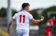 14 July 2019; Darragh Canavan of Tyrone celebrates scoring a point during the EirGrid Ulster GAA Football U20 Championship Final match between Derry and Tyrone at Athletic Grounds in Armagh. Photo by Piaras Ó Mídheach/Sportsfile