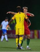 14 July 2019; Costinha, right, and Celton Biai of Portugal following the 2019 UEFA European U19 Championships group A match between Italy and Portugal at Banants Stadium in Yerevan, Armenia. Photo by Stephen McCarthy/Sportsfile