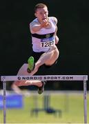 14 July 2019; Daragh McAuley from Donore Harriers Dublin on his way to winning the Boys U19 400m Hurdles during day three of the Irish Life Health National Juvenile Track & Field Championships at Tullamore Harriers Stadium in Tullamore, Co. Offaly.   Photo by Matt Browne/Sportsfile