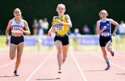 14 July 2019; Aisling Kelly, centre, from Taghmon A.C. Co. Wexford who won the Girls U17 200m during day three of the Irish Life Health National Juvenile Track & Field Championships at Tullamore Harriers Stadium in Tullamore, Co. Offaly. Photo by Matt Browne/Sportsfile
