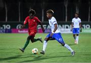 14 July 2019; Eddie Salcedo of Italy and Félix Correia of Portugal during the 2019 UEFA European U19 Championships group A match between Italy and Portugal at Banants Stadium in Yerevan, Armenia. Photo by Stephen McCarthy/Sportsfile
