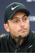 15 July 2019; Francesco Molinari of Italy during a press conference ahead of the 148th Open Championship at Royal Portrush in Portrush, Co. Antrim. Photo by Ramsey Cardy/Sportsfile