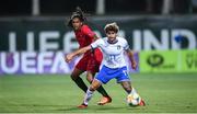 14 July 2019; Manolo Portanova of Italy and Tiago Lopes of Portugal during the 2019 UEFA European U19 Championships group A match between Italy and Portugal at Banants Stadium in Yerevan, Armenia. Photo by Stephen McCarthy/Sportsfile