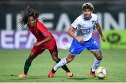 14 July 2019; Manolo Portanova of Italy and Tiago Lopes of Portugal during the 2019 UEFA European U19 Championships group A match between Italy and Portugal at Banants Stadium in Yerevan, Armenia. Photo by Stephen McCarthy/Sportsfile