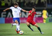 14 July 2019; Manolo Portanova of Italy and Vitor Ferreira of Portugal during the 2019 UEFA European U19 Championships group A match between Italy and Portugal at Banants Stadium in Yerevan, Armenia. Photo by Stephen McCarthy/Sportsfile