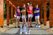 15 July 2019; In attendance at the Bord Gáis Energy GAA Hurling U-20 Provincial Championship Finals preview are, from left, Eoin O’Leary of Wexford, Evan Shefflin of Kilkenny, Robert Downey of Cork and Jake Morris of Tipperary at Saint Annes Park in Dublin. Wexford will take on Kilkenny in the Leinster decider on Wednesday night at 7.30pm at Innovate Wexford Park while on July 23rd, Tipperary face Cork at Semple Stadium in the Munster decider. Throw-in there is 7.30pm. Photo by Sam Barnes/Sportsfile