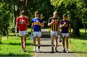 15 July 2019; In attendance at the Bord Gáis Energy GAA Hurling U-20 Provincial Championship Finals preview are, from left, Robert Downey of Cork,  Jake Morris of Tipperary, Evan Shefflin of Kilkenny and Eoin O’Leary of Wexford at Saint Annes Park in Dublin. Wexford will take on Kilkenny in the Leinster decider on Wednesday night at 7.30pm at Innovate Wexford Park while on July 23rd, Tipperary face Cork at Semple Stadium in the Munster decider. Throw-in there is 7.30pm. Photo by Sam Barnes/Sportsfile