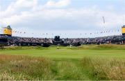 15 July 2019; A general view of the 18th green during practice during a practice round ahead of the 148th Open Championship at Royal Portrush in Portrush, Co. Antrim. Photo by John Dickson/Sportsfile