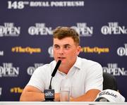 15 July 2019; James Sugrue of Ireland during a press conference ahead of the 148th Open Championship at Royal Portrush in Portrush, Co. Antrim. Photo by Ramsey Cardy/Sportsfile