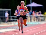 14 July 2019; Jenna Breen from City of Lisburn AC Co Antrim who won the Girls U16 200m during day three of the Irish Life Health National Juvenile Track & Field Championships at Tullamore Harriers Stadium in Tullamore, Co. Offaly. Photo by Matt Browne/Sportsfile