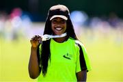 14 July 2019; Blessing Alamu from Midleton A.C. Co Cork who won gold in the Girls U17 Discus and bronze in the Girls U17 Long Jump during day three of the Irish Life Health National Juvenile Track & Field Championships at Tullamore Harriers Stadium in Tullamore, Co. Offaly. Photo by Matt Browne/Sportsfile