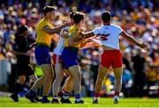 13 July 2019; Players get involved in jersey pulling during the GAA Football All-Ireland Senior Championship Quarter-Final Group 2 Phase 1 match between Roscommon and Tyrone at Dr Hyde Park in Roscommon. Photo by Brendan Moran/Sportsfile