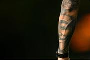 15 July 2019; A view of a tattoo on the arm of Rob Cornwall of Bohemians prior to the SSE Airtricity League Premier Division match between UCD and Bohemians at UCD Bowl in Dublin. Photo by Seb Daly/Sportsfile