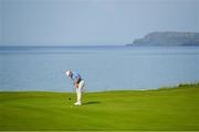 15 July 2019; Lee Westwood of England putts on the 5th green during a practice round ahead of the 148th Open Championship at Royal Portrush in Portrush, Co. Antrim. Photo by Ramsey Cardy/Sportsfile