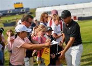 15 July 2019; Francesco Molinari signs autographs ahead of the 148th Open Championship at Royal Portrush in Portrush, Co. Antrim. Photo by Ramsey Cardy/Sportsfile