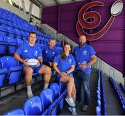 16 July 2019; Leinster Rugby this morning confirmed a first ever double-header in Energia Park on the 17th August 2019 to kick start the Leinster season. At 3.00pm Leo Cullen’s defending Guinness PRO14 champions will play their first game of the Bank of Ireland Pre-Season Schedule against Coventry, while at 5.30pm Ben Armstrong’s defending Interprovincial Women’s Champions will get the defence of their title underway against Connacht. Tickets are now on sale at leinsterrugby.ie with prices starting from €5 for junior tickets and €10 for adult tickets. At the announcement this morning in Energia Park, were from left, Ed Byrne of Leinster, Leinster head coach Leo Cullen, Michelle Claffey of Leinster and Leinster Women’s head coach Ben Armstrong. Photo by Sam Barnes/Sportsfile