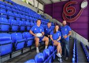 16 July 2019; Leinster Rugby this morning confirmed a first ever double-header in Energia Park on the 17th August 2019 to kick start the Leinster season. At 3.00pm Leo Cullen’s defending Guinness PRO14 champions will play their first game of the Bank of Ireland Pre-Season Schedule against Coventry, while at 5.30pm Ben Armstrong’s defending Interprovincial Women’s Champions will get the defence of their title underway against Connacht. Tickets are now on sale at leinsterrugby.ie with prices starting from €5 for junior tickets and €10 for adult tickets. At the announcement this morning in Energia Park, were from left, Ed Byrne of Leinster, Leinster head coach Leo Cullen, Michelle Claffey of Leinster and Leinster Women’s head coach Ben Armstrong. Photo by Sam Barnes/Sportsfile