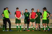 16 July 2019; Republic of Ireland head coach Tom Mohan speaks to his players during a training session at Vagharshapat Football Academy during the 2019 UEFA European U19 Championships in Yerevan, Armenia. Photo by Stephen McCarthy/Sportsfile