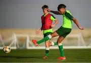 16 July 2019; Tyreik Wright during a Republic of Ireland training session at Vagharshapat Football Academy during the 2019 UEFA European U19 Championships in Yerevan, Armenia. Photo by Stephen McCarthy/Sportsfile