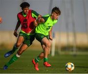 16 July 2019; Matt Everitt and Andrew Omobamidele, left, during a Republic of Ireland training session at Vagharshapat Football Academy during the 2019 UEFA European U19 Championships in Yerevan, Armenia. Photo by Stephen McCarthy/Sportsfile