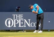 16 July 2019; Brooks Koepka of USA hits a tee shot on the 1st hole during a practice round ahead of the 148th Open Championship at Royal Portrush in Portrush, Co. Antrim. Photo by John Dickson/Sportsfile